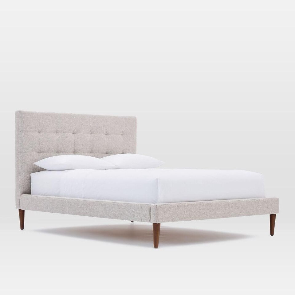 GridTufted Upholstered Tapered Leg Bed west elm Australia